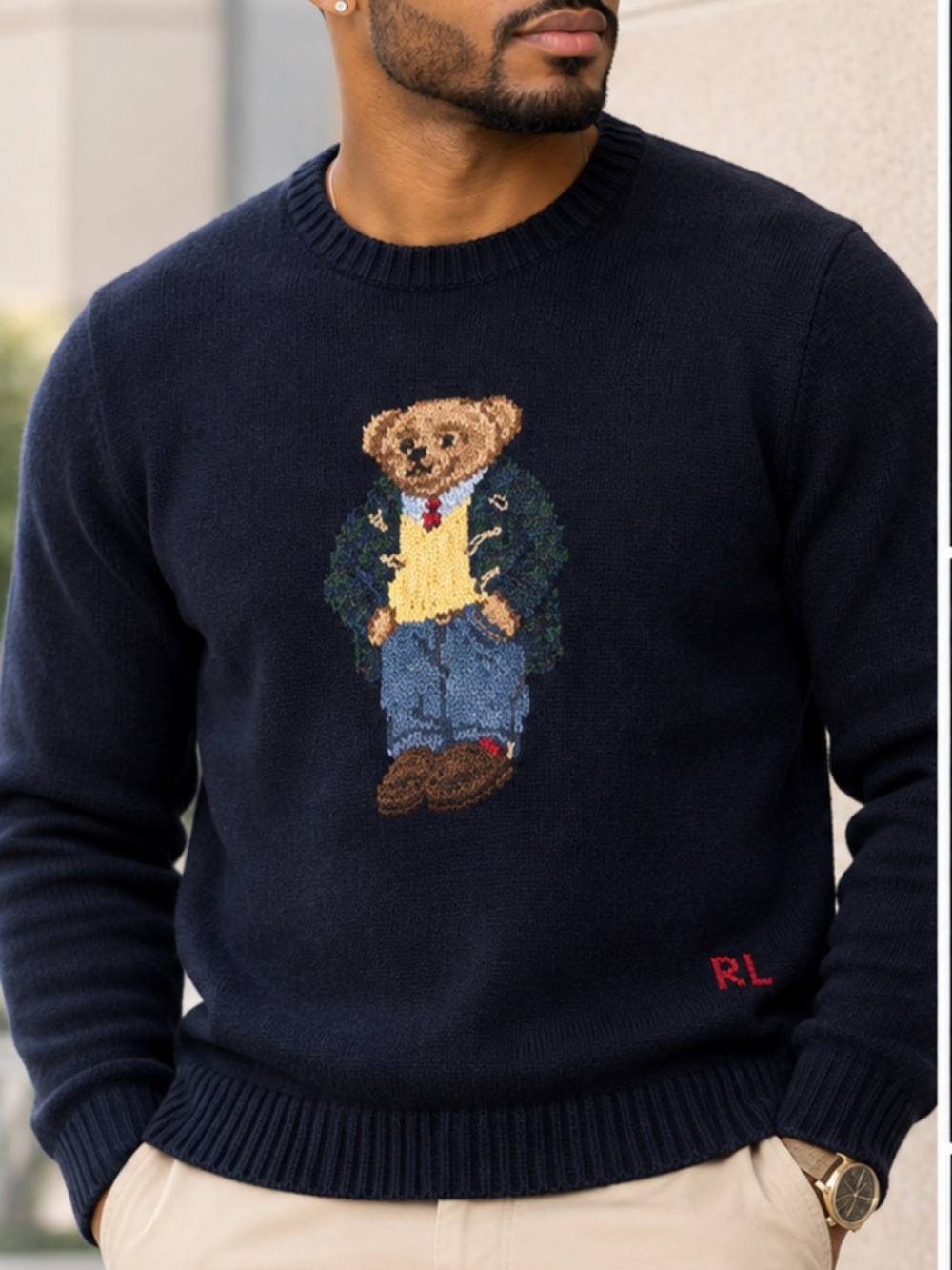 Polo, Ralph Lauren bear sweater blue - Picture 1 of 2